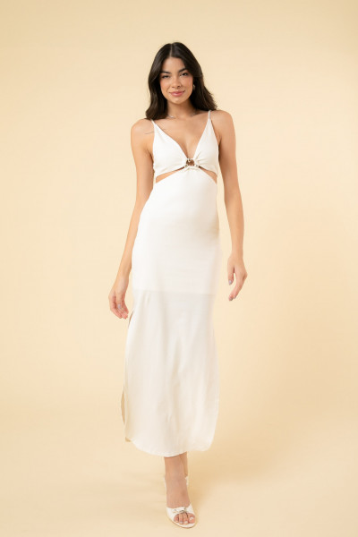 Vestido Sophia Suedine Off White