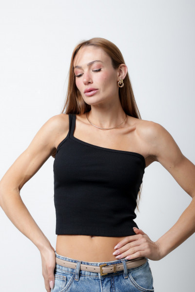 Blusa Fran Canelada Preta