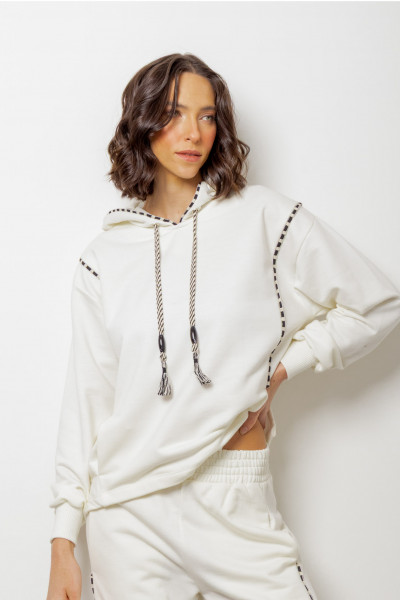 Blusa Clara Moletom Off White