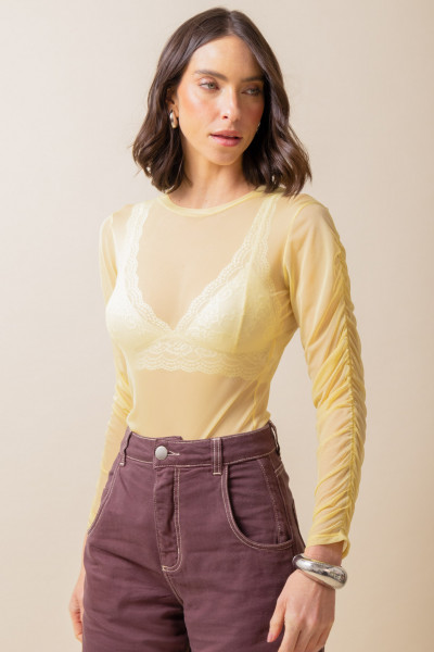 Blusa Kloe Tule Soft Amarelo