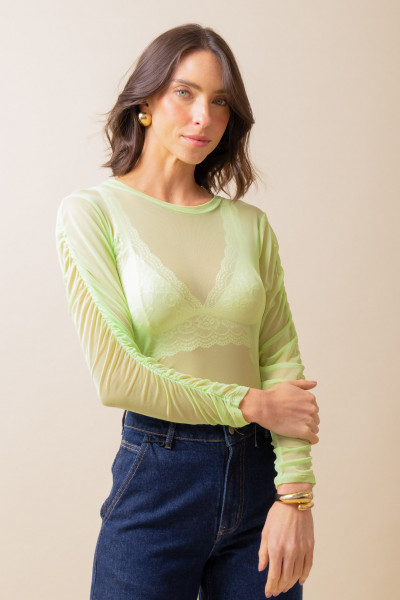 Blusa Kloe Tule Soft Verde