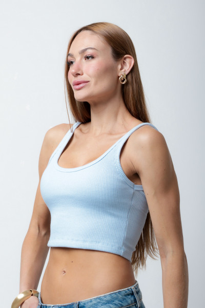 Cropped Darla Canelado Azul