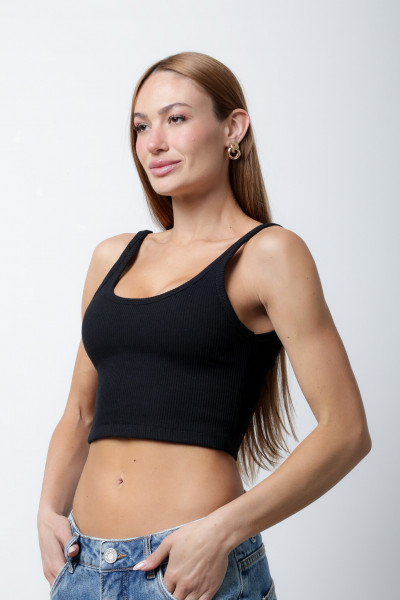 Cropped Darla Canelado Preto