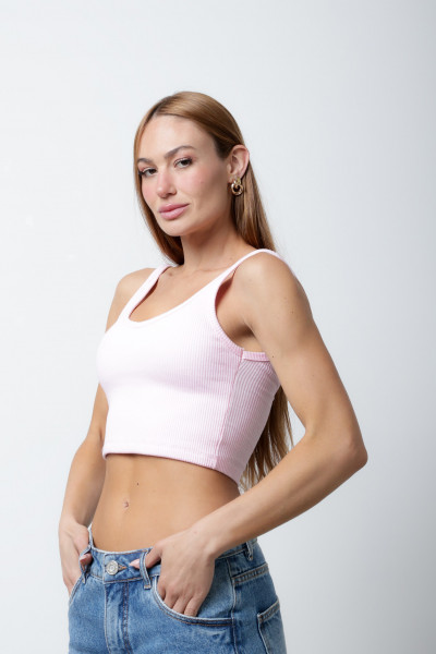 Cropped Darla Canelado Rosa