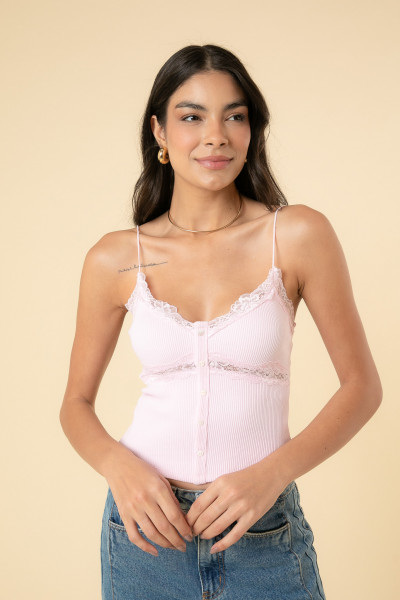  Regata Rendada Aperol Rosa