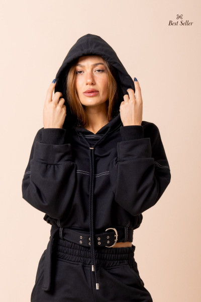 Blusa moletom Capuz Preto