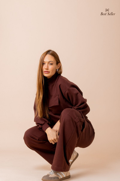 Blusa Moletom Bolso Cozy Marrom  