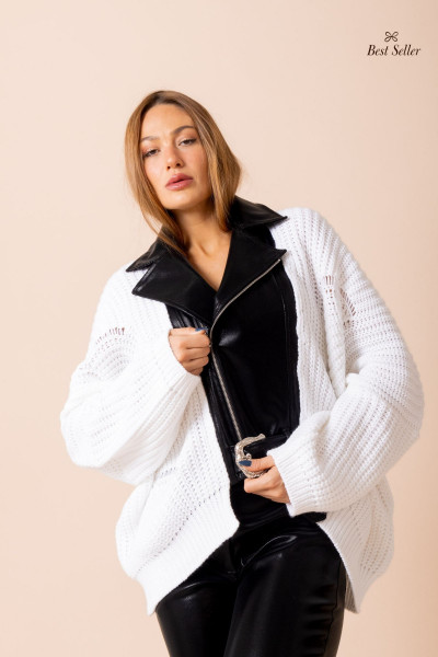 Jaqueta Couro Glow Branca