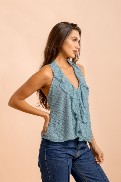 Blusa Frente Única Wave Azul