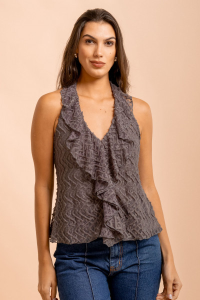 Blusa Frente Única Wave Cinza