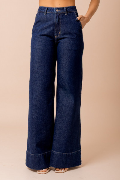 Calça Reta Cori Jeans Escuro