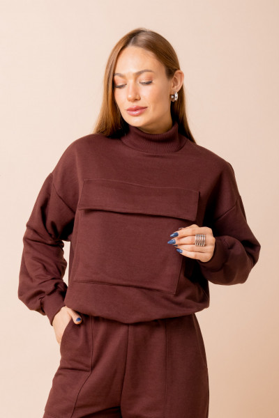 Blusa Moletom Bolso Cozy Marrom  