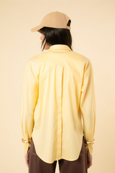 Camisa Recortes Grid Amarelo
