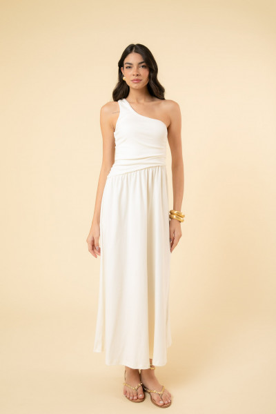 Vestido Sara Suedine Off White