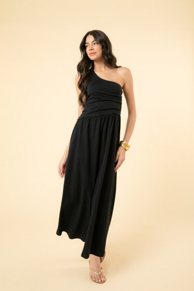 Vestido Sara Suedine Preto