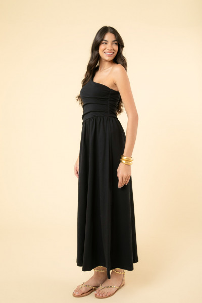 Vestido Sara Suedine Preto