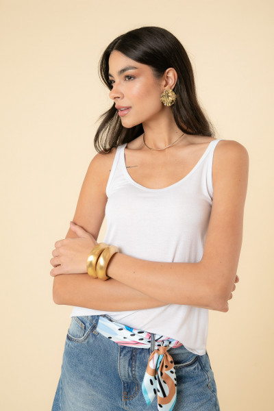 Regata Basica Malha Off White