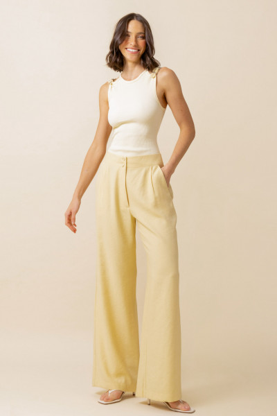 Calça Pantalona Plum Amarela  