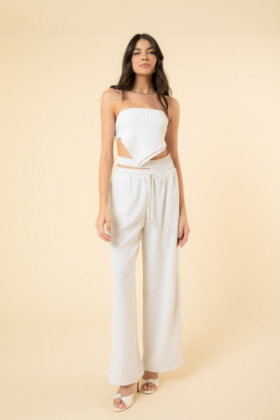Calça Cós Assimétrico Ayla Off White
