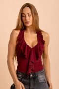 Blusa Frente Única Boni Vinho