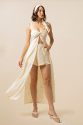 Vestido Bordado Rose Amarelo 