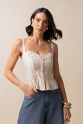 Blusa Babados Sand Bege