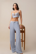 Calça Reta Alfaiataria Nice Azul
