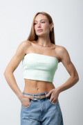 Cropped Estela Canelado Verde