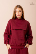 Blusa Moletom Bolso Cozy Vinho
