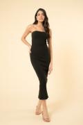 Vestido Elis Canelado Preto