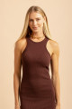 Vestido Longo Malha Track Marrom