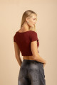 Blusa Cropeed Malha Track Vinho