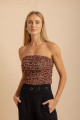 Blusa Sem Alças Tule Axis Marrom