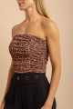 Blusa Sem Alças Tule Axis Marrom