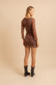 Vestido Curto Tule Axis Marrom