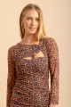 Vestido Curto Tule Axis Marrom