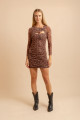 Vestido Curto Tule Axis Marrom