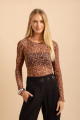 Blusa Manga Longa Tule Axis Marrom