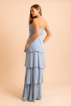 Vestido Longo Sem Alças Bruma Azul