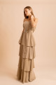 Vestido Longo Sem Alças Bruma Bege