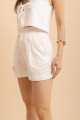 Shorts De Pregas Bordado Echo Off White