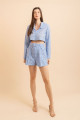 Blusa De Gola Bordada Lume Azul