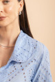 Blusa De Gola Bordada Lume Azul