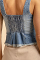 Top Jeans Com Recortes  
