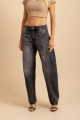 Calça Barrel Jeans Preto