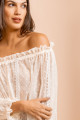Bata Recortes Renda Lush Off White