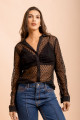 Camisa Franzida Charm Preto