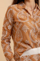 Camisa Manga Longa Bordada Laise Mist Caramelo