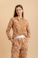 Camisa Manga Longa Bordada Laise Mist Caramelo