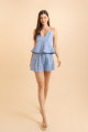 Shorts Amplo Bordado Laise Lume Azul 